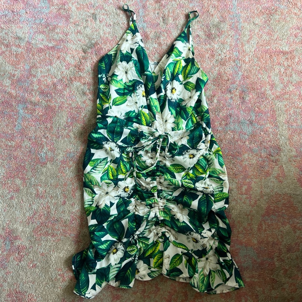Lilyful Green and White Floral Midi Dress